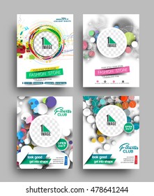 Set of Flyer, Poster & magazine design Layout template in A4 size Vector 