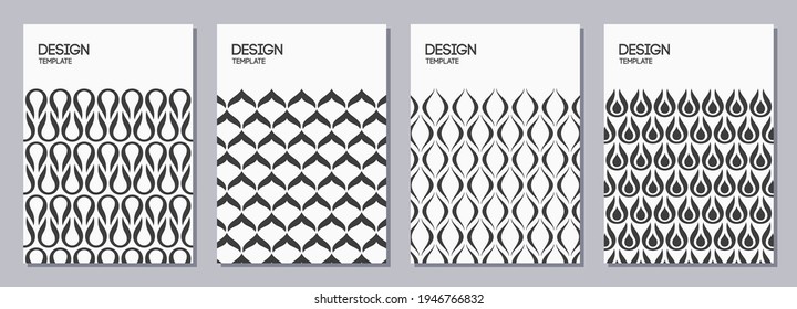 Conjunto de volantes, carteles, pancartas, carteles, plantillas de diseño de folletos de tamaño A6 con adornos decorativos, motivos florales. Plantillas de diseño gráfico. Texturas geométricas. Resumen de fondos vectoriales.
