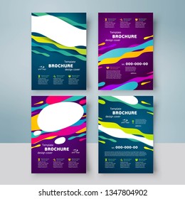 Set Flyer splash theme design template abstract drops liquid