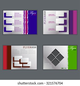 Set of flyer template, business brochure. Editable A4 poster for design, education, presentation, website, magazine cover. 