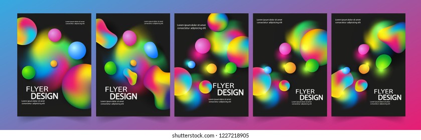 Set of   flyer template or corporate banner design with Bubbles, Brochure Template Layout for Annual Report or Business Design.  Booklet. Circle Structures. Vector Flyer Design eps 10