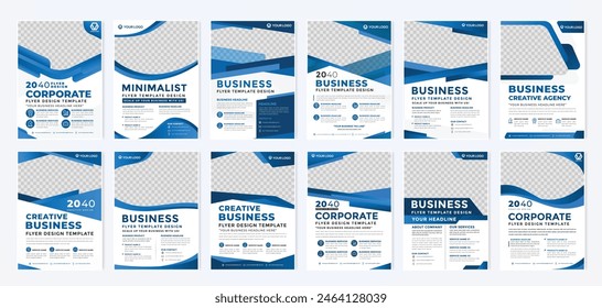 set of flyer template design with modern and minimalist style
