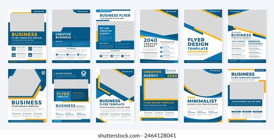 set of flyer template design with modern and minimalist style