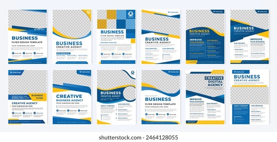 set of flyer template design with modern and minimalist style