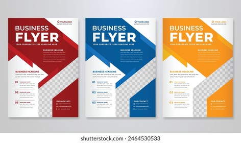 set of flyer template design with modern and minimalist style