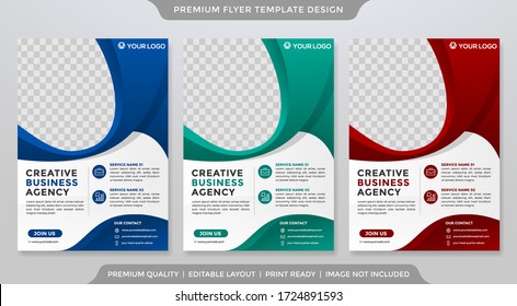 set of flyer template with minimalist style and modern concept use for business presentation and product promotion kit