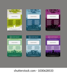 set of flyer templates. party, fun, people are dancing