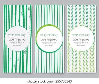 Set of the flyer,brochure, invitation, banner template design. Minimalistic vector natural, ecological, floral design.