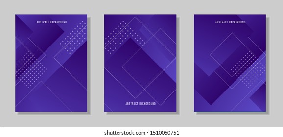 Set of flyer,cover,brochure,poster or banner template design with abstract geometric shape background
