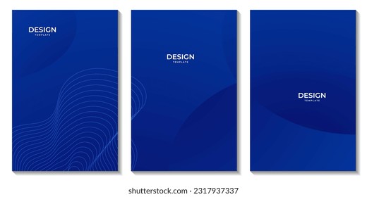 conjunto de volantes fondo azul abstracto con líneas para negocios