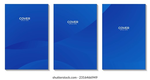set of flyers abstract blue gradient background with waves for business