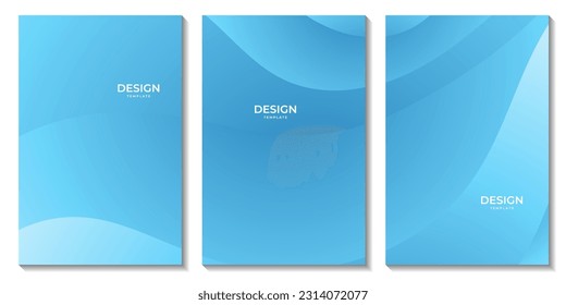 set of flyers with abstract blue sky background for business