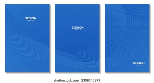 set of flyers. abstract blue wave background for business