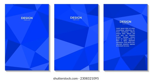 conjunto de folletos. fondo geométrico abstracto con triángulos para negocios