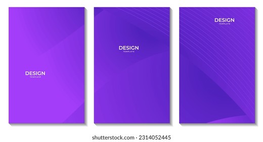 set of flyers abstract purple background with lines