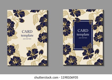 Set of flyers, brochures, templates design. Cards with floral patterns and ornaments.