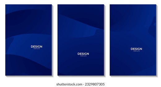 set of flyers. set of covers. blue wave organic abstract background