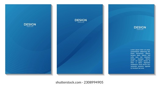 set of flyers ,covers design abstract modern blue wave background