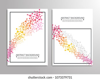 Set of flyers. DNA molecule, science, medicine, technology