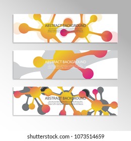 Set of flyers. DNA molecule, science, medicine, technology