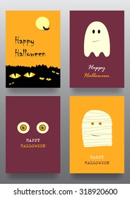 Set of flyers for Halloween. Vector illustration