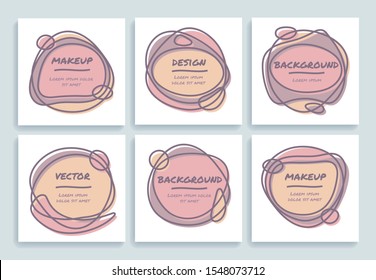 Establecer volantes de fondo mínimo.  Afiches de moda. Colores de maquillaje elegantes. Diseño vectorial de banners