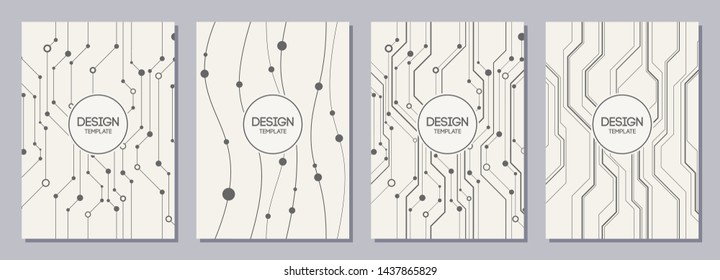 Set of flyers, posters, banners, placards, brochure design templates A6 size. Graphic design templates for logo, labels and badges. Abstract geometric backgrounds. Stylish backgrounds.