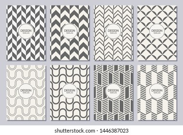 Set of flyers, posters, banners, placards, brochure design templates A6 size. Graphic design templates for logo, labels and badges. Abstract geometric backgrounds. Stylish backgrounds.