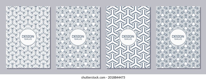Set of flyers, posters, banners, placards, brochure design templates A6 size with korean, japanese ornaments.