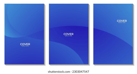 un conjunto de folletos simple fondo de gradiente de onda azul para los negocios