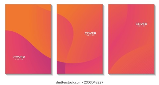 un conjunto de folletos simple fondo de gradiente de onda naranja para los negocios