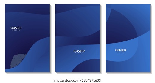 conjunto de plantillas de volantes con fondo de onda azul abstracto. ilustración vectorial.