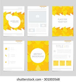 Set of flyers in yellow color