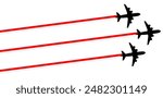 set Flying airplane with Indonesia flag icon. airshow celebration day symbol Template Illustration Design