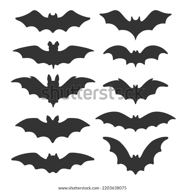 Set Flying Bats Halloween Bat Collection Stock Vector (Royalty Free