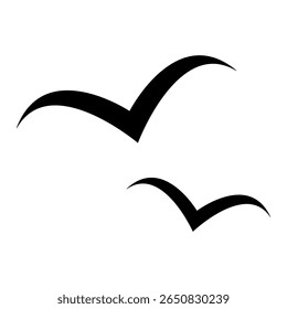 Set of flying bird design, nature freedom flock sign, vector illustration .