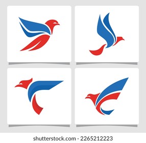 Set Flying Bird Logo Template Design Inspiration