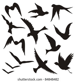 163,050 Birds flying silhouette Images, Stock Photos & Vectors ...