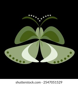 set of flying butterflies isolated on white Mixed media. Vector illustration