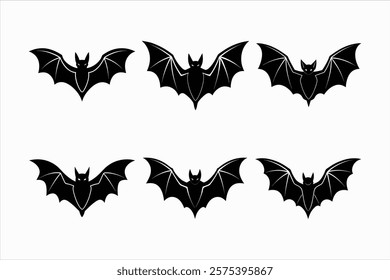 Set of flying fox vector illustration