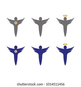 A set of flying man icons