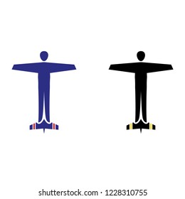 a set of flying man icons