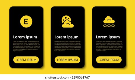 Set Fog and cloud, Cloud with moon and Compass west. Business infographic template. Vector