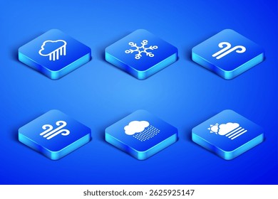 Set Fog and cloud with sun, Cloud rain, Wind, Snowflake and  icon. Vector