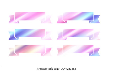Set of foil colorful ribbons. Vector elements for banner, postcard, invitation, gift and your design.
