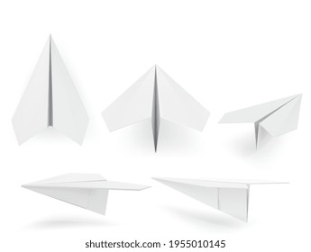 Faltenflieger mit seitlicher und Frontansicht. Vektorgrafik