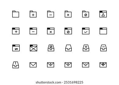 set of folder and code vector icons