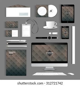  set folder documentation template design. Business stationery vector