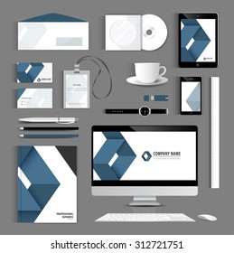  set folder documentation template design. Business stationery vector
