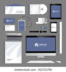  set folder documentation template design. Business stationery vector